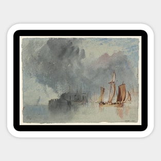 A Chasse-Marree and Other Vessels under a Cloudy Sky, 1826-28 Sticker